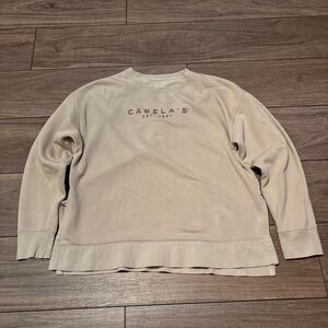 Cabela-s Women's Cream and Tan Sweatshirt